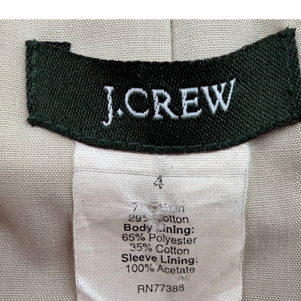 Vintage Y2K‎ J. Crew Blazer Lady Jacket 4 Green Paisley Floral Twee Preppy - Picture 2 of 10